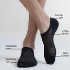 Men’s Invisible Anti-Odor Socks – Breathable Cotton No Show 6-Pack